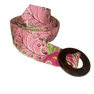Vera Bradley Pink Pinwheel Fabric Belt | Colorful Preppy Print